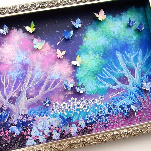 立体的な花柄アクリル画 メイキング】 アクリル絵の具で描く✾花柄の描き方 How to Paint