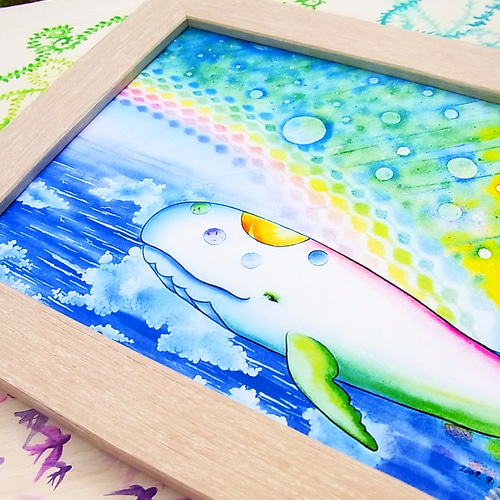 手描き原画「虹色に溶けるクジラ」 a6f815e3b45c880bf84733f8c70315