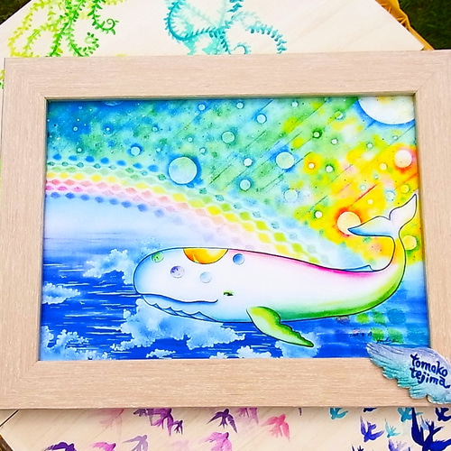 絵画。原画【かわいいマルジースはジュースが好き】 絵画。原画【かわいいマルジースはジュースが好き】の通販 by