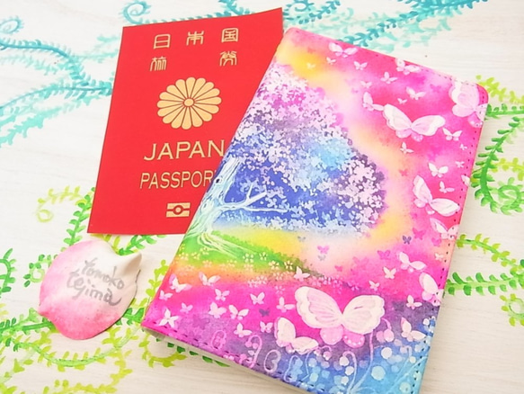 [ パスポートケース ]花とあそぶ蝶のうた　●名入れOK 2枚目の画像