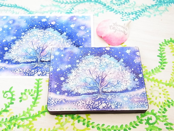 [ 名刺入れ & カードケース ]雪の花　　●名入れOK 2枚目の画像