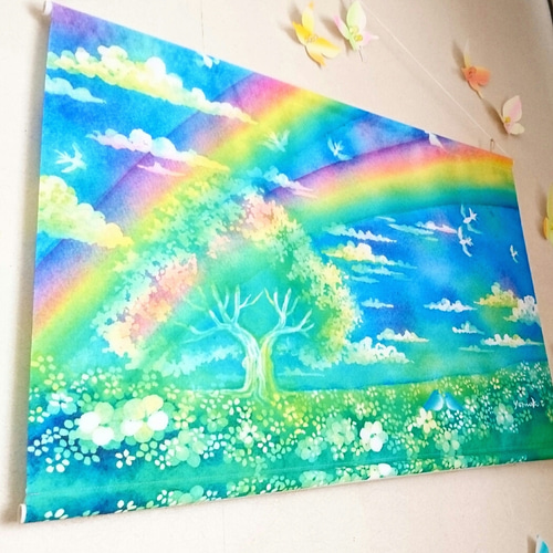 B2タペストリー ”虹の行方” タペストリー・壁掛け てじまともこ 通販