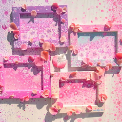桜咲く　花びら立体オブジェ 2枚目の画像