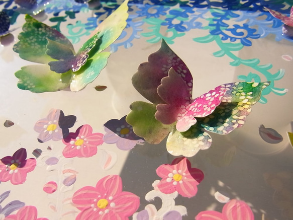 花と蝶　クリアBOX　(原画アクリル立体アート) 5枚目の画像