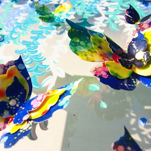 立体的な花柄アクリル画 立体的な花柄アクリル画