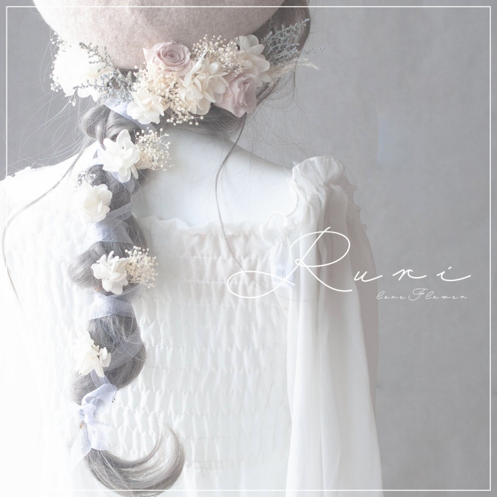 *くすみカラーのベージュピンクローズと紫陽花のヘッドドレス*　髪飾り　花飾り　ウェディング　ドレス　結婚式　カラードレス