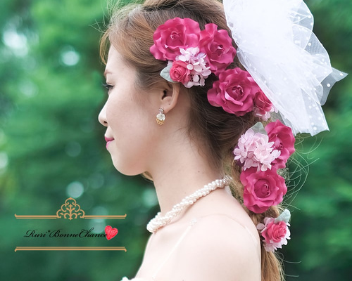 【再販】ドットチュールリボン♡ヘッドドレス♡ウェディング♡前撮り♡披露宴♡二次会 再販】ドットチュールリボン♡ヘッドドレス♡ウェディング♡前