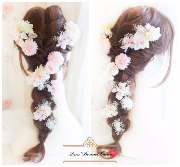 *PinkHeddress*Rose＆HydrangeaSet*袴 着物 成人式 ドレス ヘアアレンジ 振袖 1枚目の画像