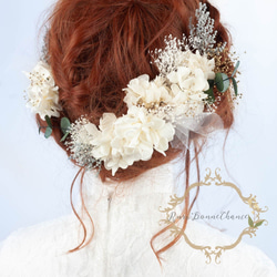 *髪飾り*リナレイブーケシュフティ*＊袴 結婚式 花飾り 振袖 着物 ウェディング プリザーブド ヘッドドレス 1枚目の画像