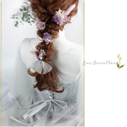＊*ローラレイヘッドドレス*＊ウェディング ヘア 髪飾り ドレス プリザーブドフラワー 浴衣 和 結婚式 #rbh-52 4枚目の画像