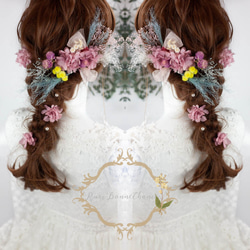 ＊フィロメーナヘッドドレス＊ウェディング ヘア 髪飾り ドレス  浴衣 和 結婚式  プリザーブド 卒業式#rbh-97 6枚目の画像