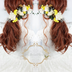 ＊リピネフルールヘッドドレス＊ウェディング ヘア 髪飾り ドレス  浴衣 結婚式 プリザーブドフラワー #rbh-120 5枚目の画像