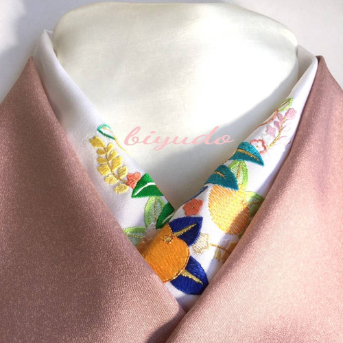 日本刺繍半襟 橘 (絹地) 和装小物（帯・半襟） biyudo 通販 8637902