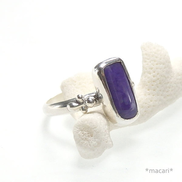 高貴な紫　スギライトのリング　11号 2枚目の画像