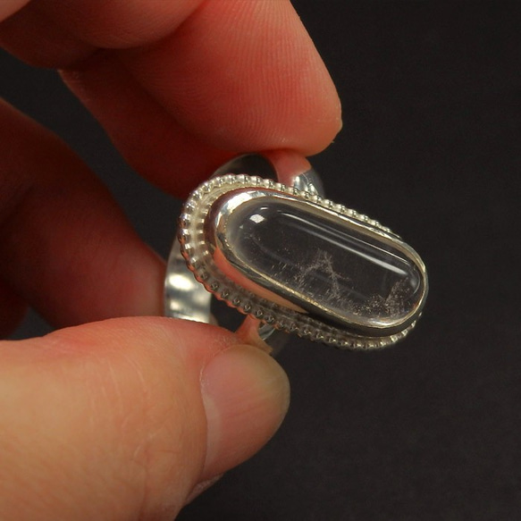 ～神秘的な輝き～　マニカラン産　ヒマラヤ水晶のリング　15.5号 5枚目の画像