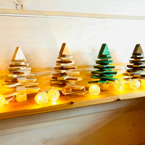 DIY 木製 クリスマス ツリー,卓上 ミニ クリスマス ツリー オルゴール付き 送料無料】クリスマスツリー 30cm 卓上 デコレーションツリー