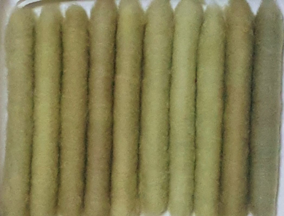 緑綿の手紡ぎ用篠綿10本 バラエティセット　 2枚目の画像