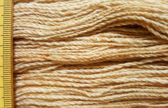 手紡ぎ綿糸　白・茶・緑などの双糸のセット　自家自然栽培・無染色 4枚目の画像