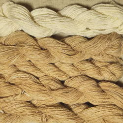 【在庫処分】手紡ぎ綿糸・白と茶のピンク、白のセット 秋の福袋 2枚目の画像
