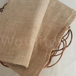 手紡ぎ手織り布のハギレ　サクラ　無染色・自家自然栽培綿 1枚目の画像