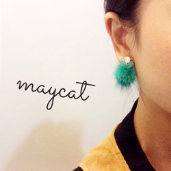 turquoise fur earring… 2枚目の画像