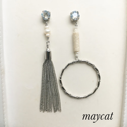 asymmetry silver earring 1枚目の画像