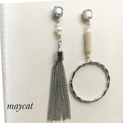 asymmetry silver earring 2枚目の画像