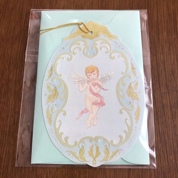 横笛の天使・エンボスカード（Piping Angel ） 5枚目の画像