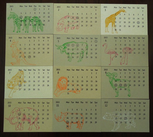 卓上カレンダー2015 Letterpress 5枚目の画像