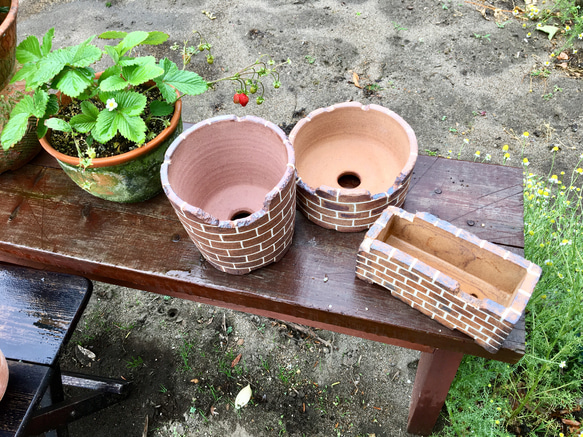 【値下げしました】焼き〆の植木鉢(縦長) 5枚目の画像