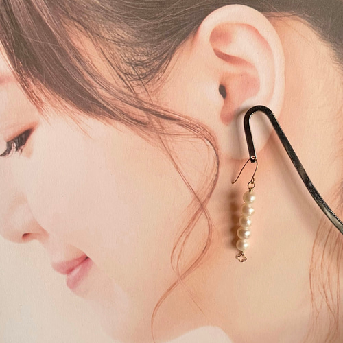 淡水パールのピアス*14kgf ピアス(フック・チェーン 淡水パールのピアス*14kgf ピアス(フック・チェーン