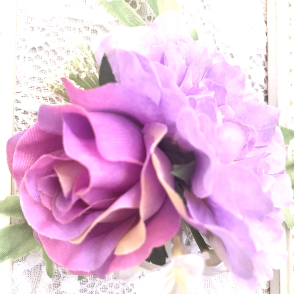 花束胸花（紫色） 第4張的照片