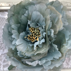 牡丹2way胸花（藍灰色#059S） 第5張的照片