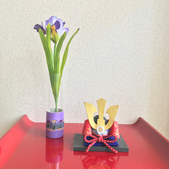 【国内正規総代理店アイテム】 菖蒲と花入（約26cm） 一輪挿し・花瓶・花器 通販 華支斎 工芸品