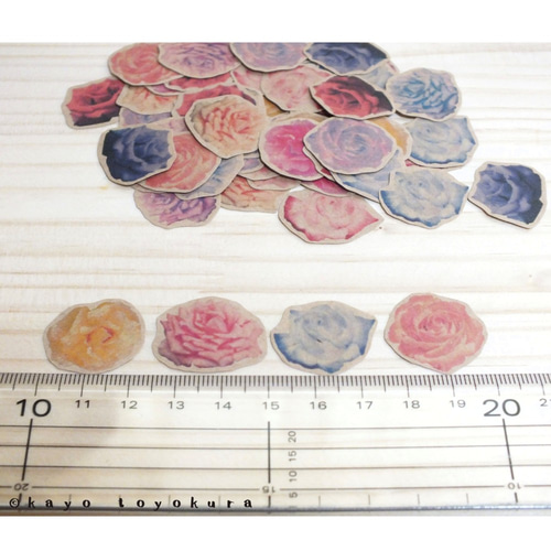 ☆送料無料☆バラのクラフトフレークシール 52枚入り シール KT.craft