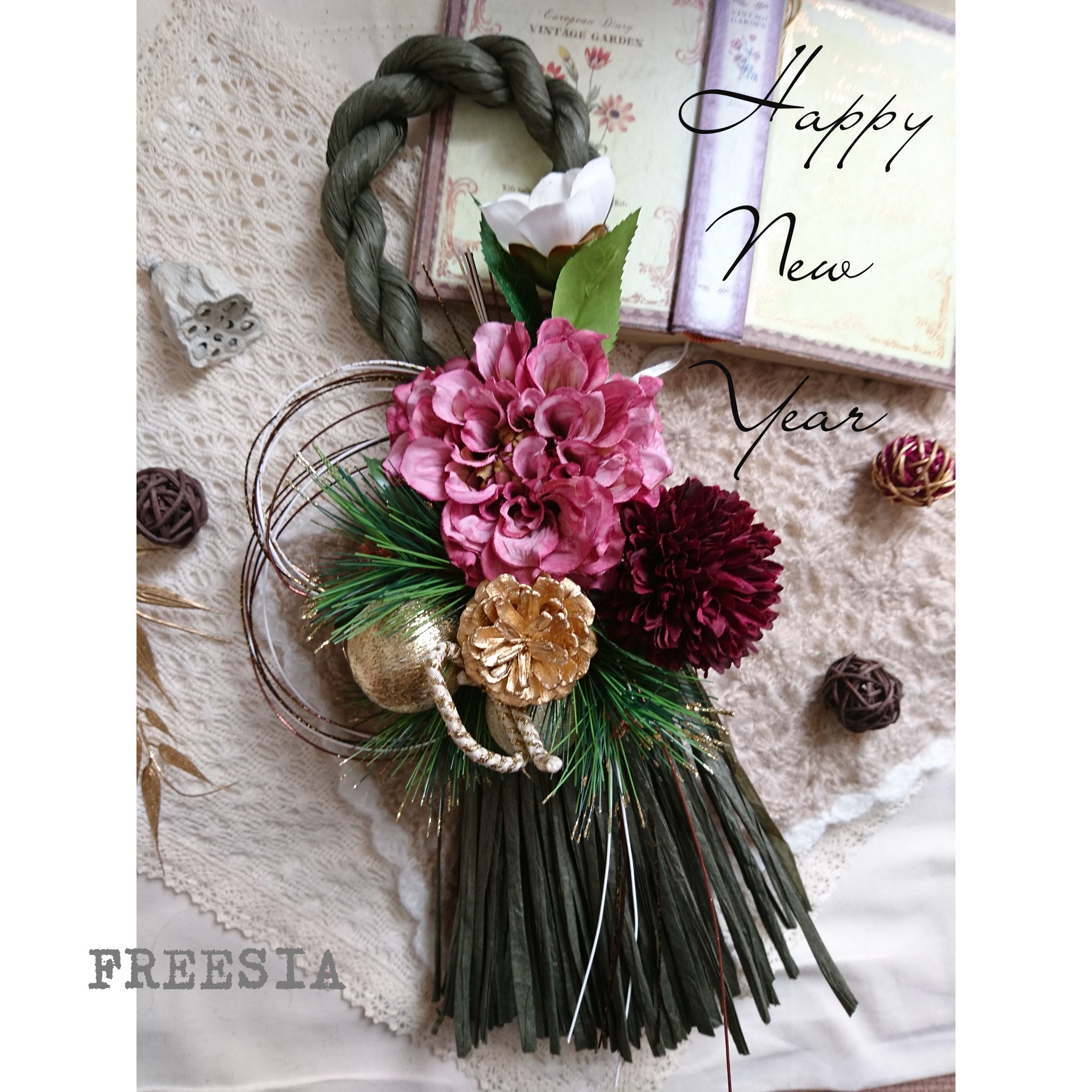 FREESIA オリジナル お正月 しめ縄飾り no.19 しめ縄・しめ飾り