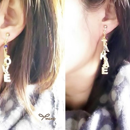 片耳のみ】ネームピアス・イヤリング（名前・メッセージ） ピアス