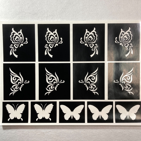 ステンシルシールシート　蝶々セット　 1枚目の画像
