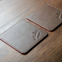 栃木レザー　革製コースター　リバーシブル 7枚目の画像
