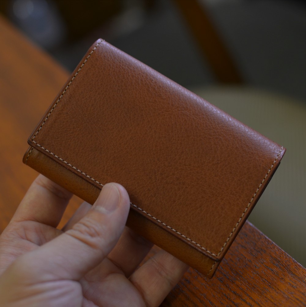 イタリアンレザー 名刺入れ（コニャック　茶）