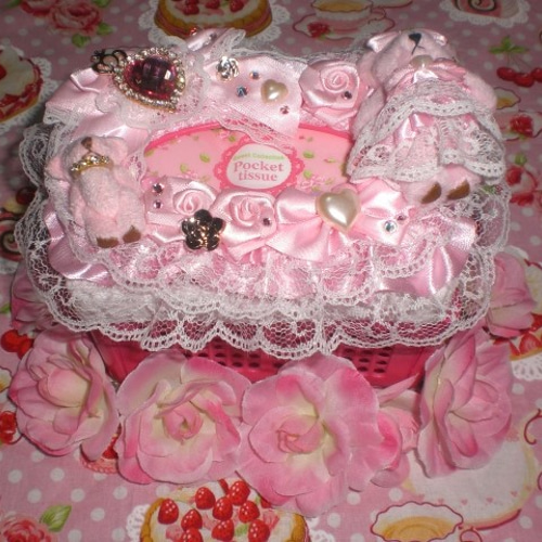 ぴめ デコケース ピンク姫デコポケットティッシュBOX＆小物入れ フリーボックス・小物