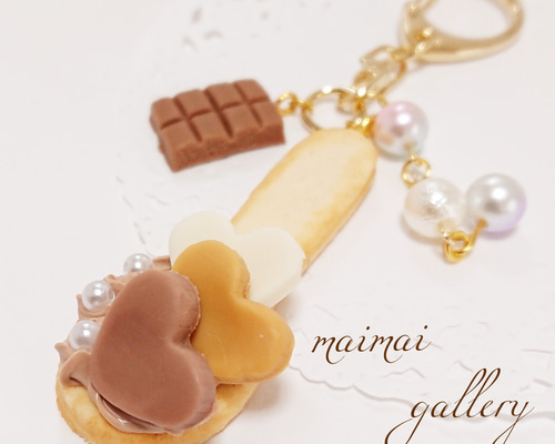 Ryuusa☆クッキー＆ポップコーンキーホルダー☆フェイクスイーツ 1fbe99946c774a6f94c24eabe30759