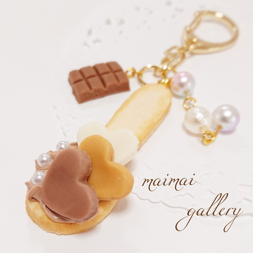 Ryuusa☆クッキー＆ポップコーンキーホルダー☆フェイクスイーツ フェイクスイーツ クッキーキーホルダー エイ キーホルダー anto