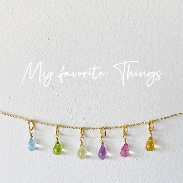 3つ選べて7way♡雫の宝石のネックレス　-My favorite Things- 10枚目の画像