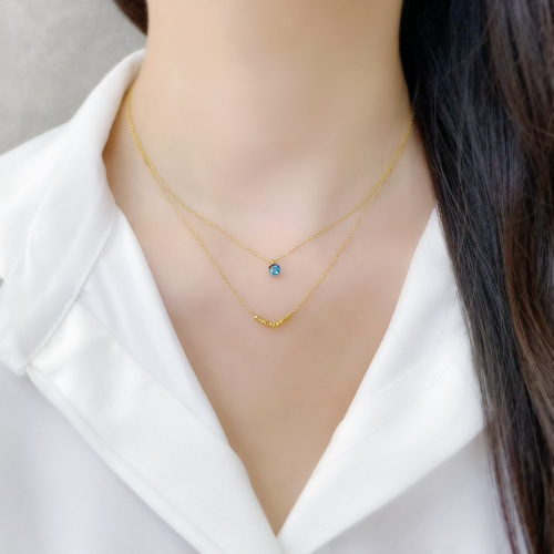 18金 カレン族シルバーのVネックレス アジャスター付 -gold sand