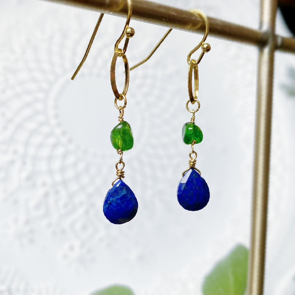 274» 天然石*虹色の氷柱ピアス ピアス（フック・チェーン） 凛
