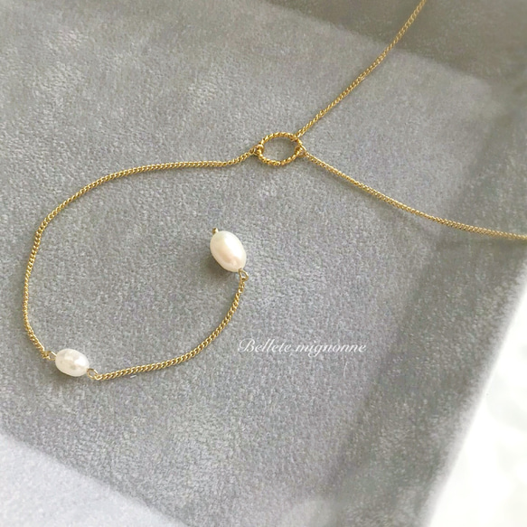 【再販】Teodora * 琉球真珠のY字フェミニン ネックレス 3枚目の画像