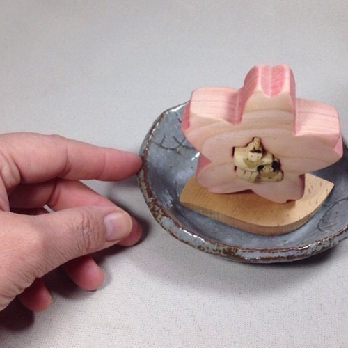 桜 「姫」お花ひな#清楚な木工ひな飾り その他置物