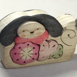 お花犬「姫」ほのぼの木工干支飾り 1枚目の画像
