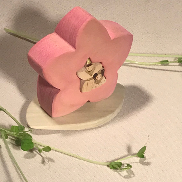 桃「姫」ほのぼの木工お花ひな 3枚目の画像